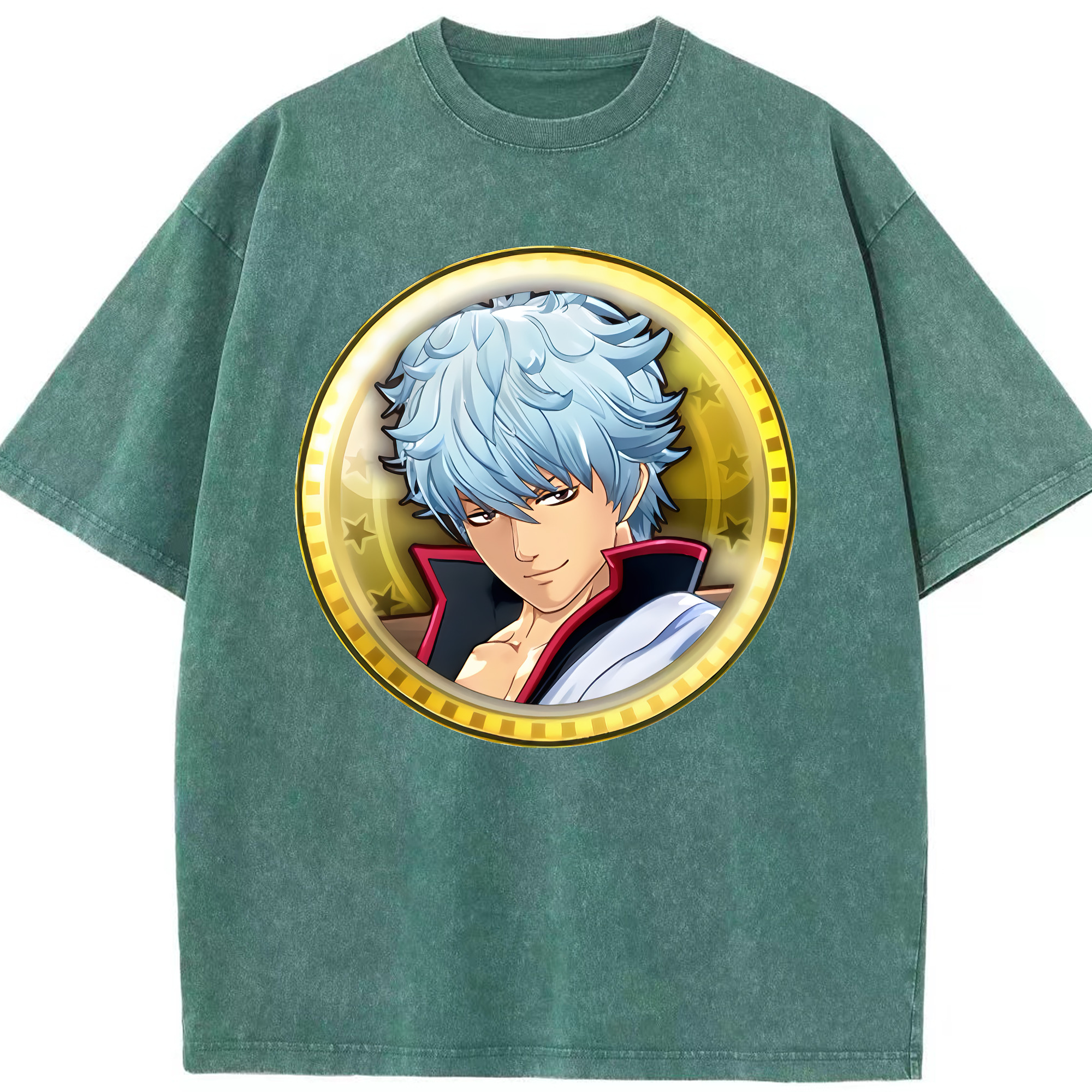 （画像用） ぎんたま 坂田銀時（さかたぎんとき） 神楽 志村新八（しむら しんぱち） GINTAMA Sakata Gintoki Kagura Shimura Shinpachi 綿100% ヴィンテージ風 半袖Tシャツ（フロントプリント）